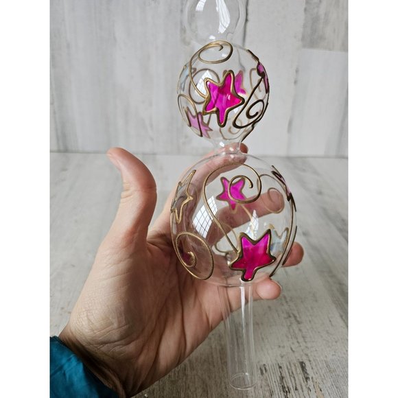 Star glass tree topper gold pink blue Xmas tree - Picture 2 of 11